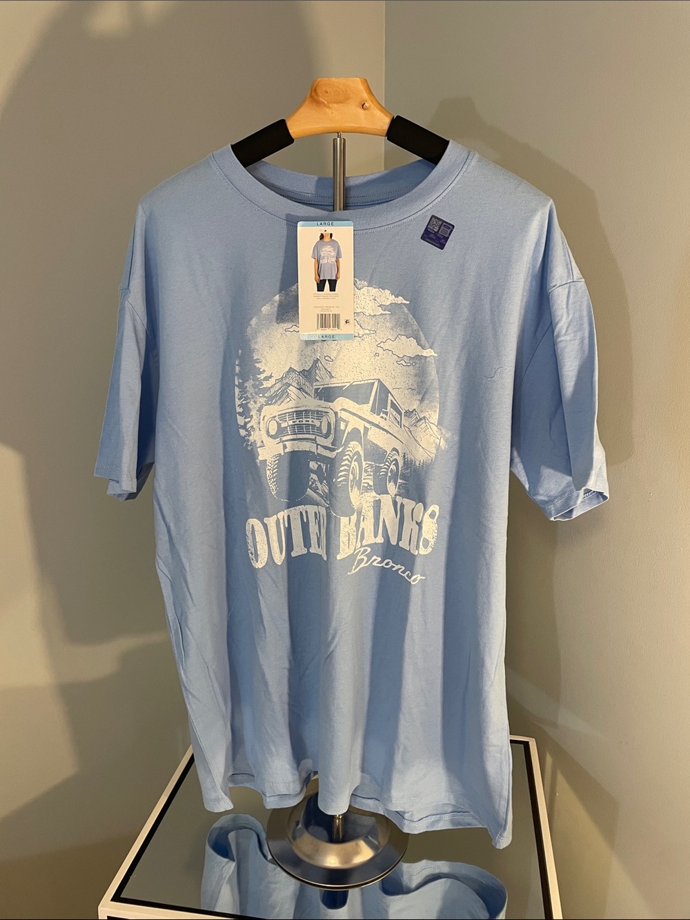 Ford Light Blue Outbanks Bronco Graphic Tee unisex nwt large